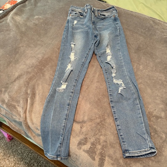 YMI Distressed Blue Women's Jeans - Picture 1 of 5